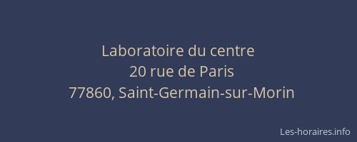 Laboratoire du centre