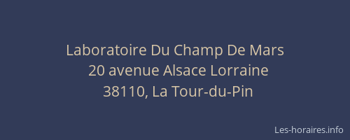 Laboratoire Du Champ De Mars