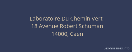 Laboratoire Du Chemin Vert