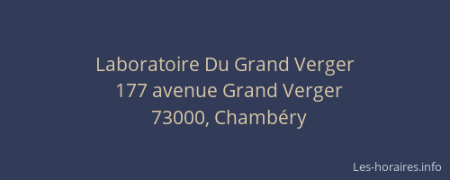 Laboratoire Du Grand Verger