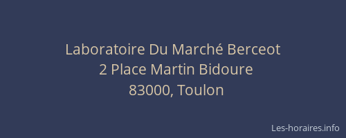 Laboratoire Du Marché Berceot