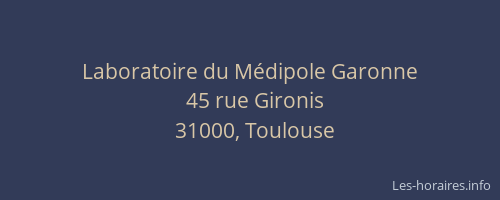 Laboratoire du Médipole Garonne