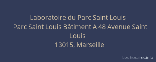 Laboratoire du Parc Saint Louis