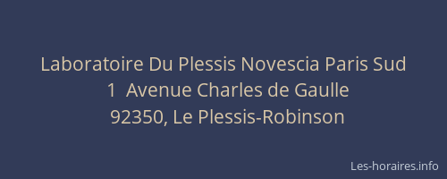 Laboratoire Du Plessis Novescia Paris Sud