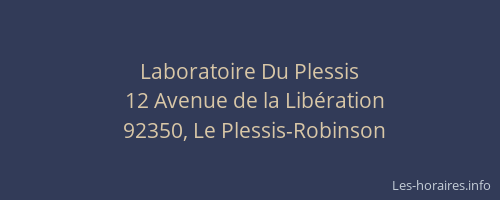 Laboratoire Du Plessis