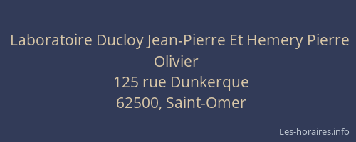 Laboratoire Ducloy Jean-Pierre Et Hemery Pierre Olivier