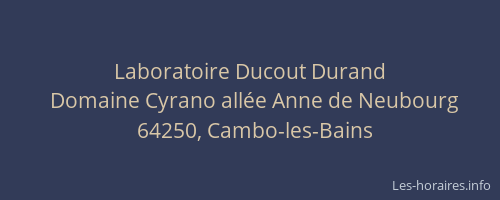 Laboratoire Ducout Durand