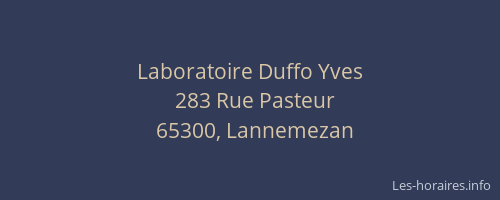 Laboratoire Duffo Yves