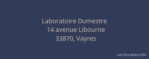 Laboratoire Dumestre