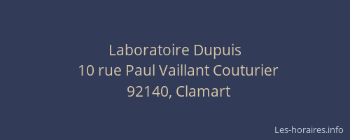 Laboratoire Dupuis