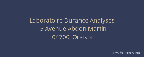 Laboratoire Durance Analyses