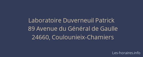 Laboratoire Duverneuil Patrick