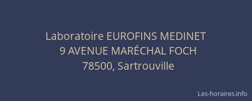 Laboratoire EUROFINS MEDINET