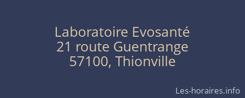 Laboratoire Evosanté