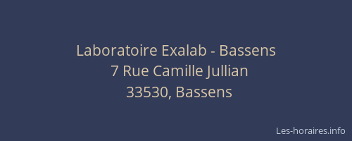 Laboratoire Exalab - Bassens