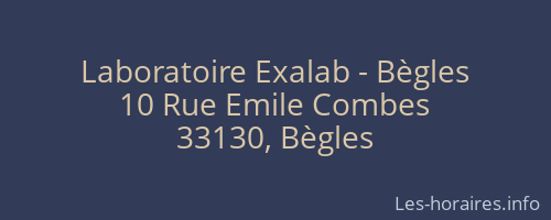 Laboratoire Exalab - Bègles