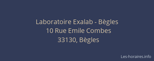 Laboratoire Exalab - Bègles