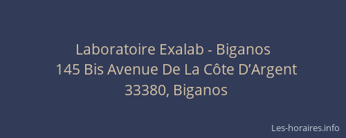 Laboratoire Exalab - Biganos