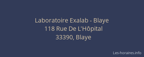 Laboratoire Exalab - Blaye