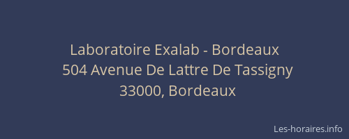 Laboratoire Exalab - Bordeaux