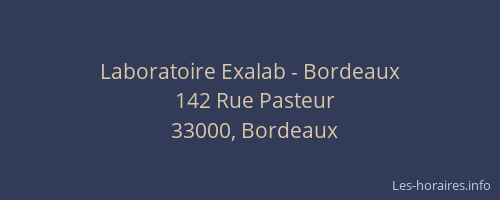 Laboratoire Exalab - Bordeaux