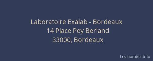 Laboratoire Exalab - Bordeaux