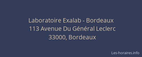 Laboratoire Exalab - Bordeaux