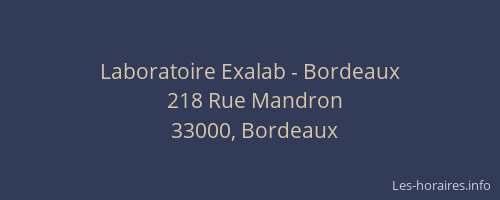 Laboratoire Exalab - Bordeaux