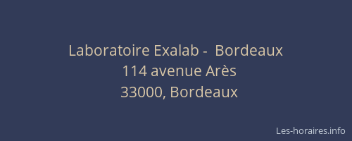 Laboratoire Exalab -  Bordeaux