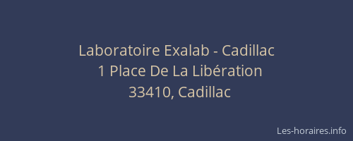 Laboratoire Exalab - Cadillac