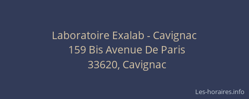 Laboratoire Exalab - Cavignac