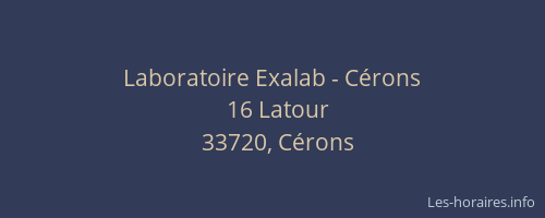 Laboratoire Exalab - C&eacute;rons