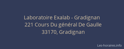 Laboratoire Exalab - Gradignan