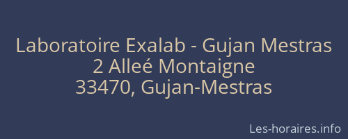 Laboratoire Exalab - Gujan Mestras