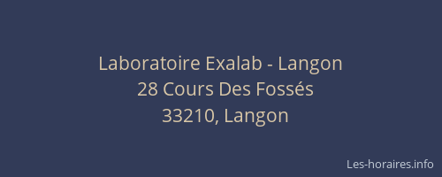 Laboratoire Exalab - Langon