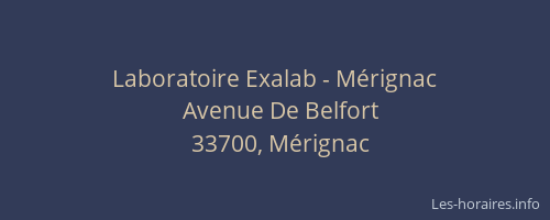 Laboratoire Exalab - Mérignac