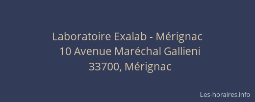 Laboratoire Exalab - Mérignac