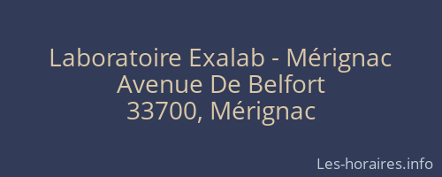 Laboratoire Exalab - Mérignac