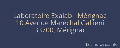 Laboratoire Exalab - Mérignac