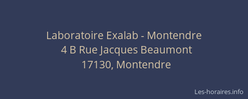 Laboratoire Exalab - Montendre