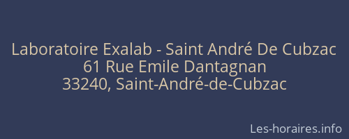 Laboratoire Exalab - Saint André De Cubzac