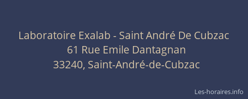 Laboratoire Exalab - Saint André De Cubzac