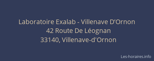Laboratoire Exalab - Villenave D’Ornon