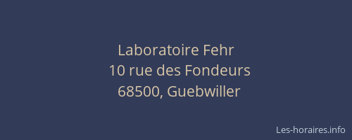 Laboratoire Fehr