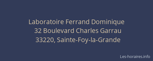 Laboratoire Ferrand Dominique