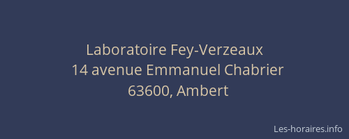 Laboratoire Fey-Verzeaux