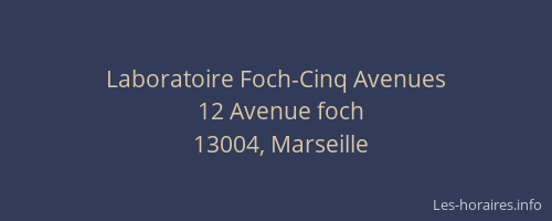 Laboratoire Foch-Cinq Avenues