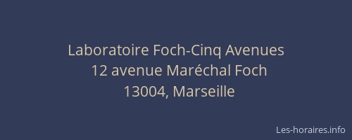 Laboratoire Foch-Cinq Avenues