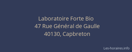 Laboratoire Forte Bio