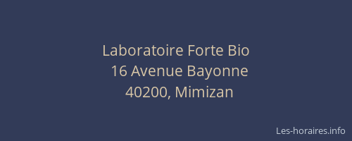 Laboratoire Forte Bio